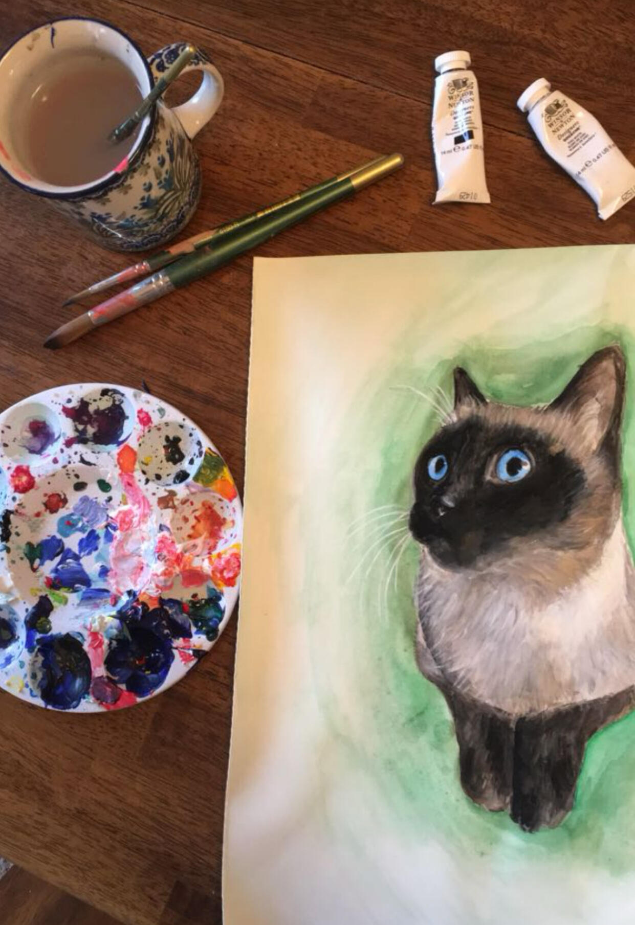 "Loki the Kitty King" | 11x17 | Gouache on paper